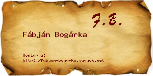 Fábján Bogárka névjegykártya